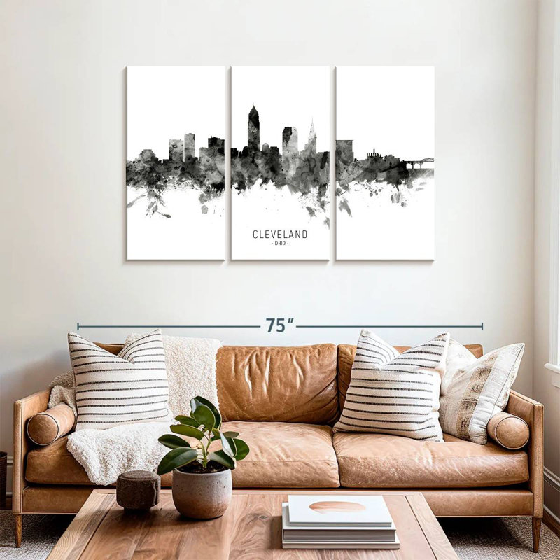 Skyline de Sirci Cleveland, Ohio III, H 36 po x l 57 po