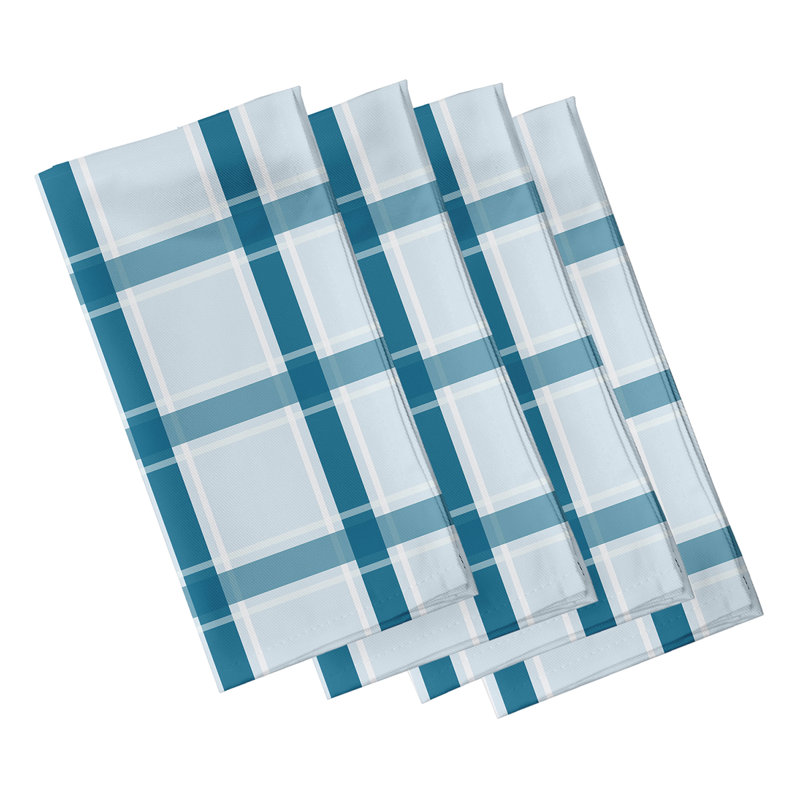 Ensemble de serviettes géométriques 4 pièces Abigail, L 18 po x L 18 po, Bleu clair / bleu sarcelle