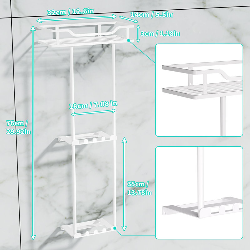 Wall Towel Rack, White