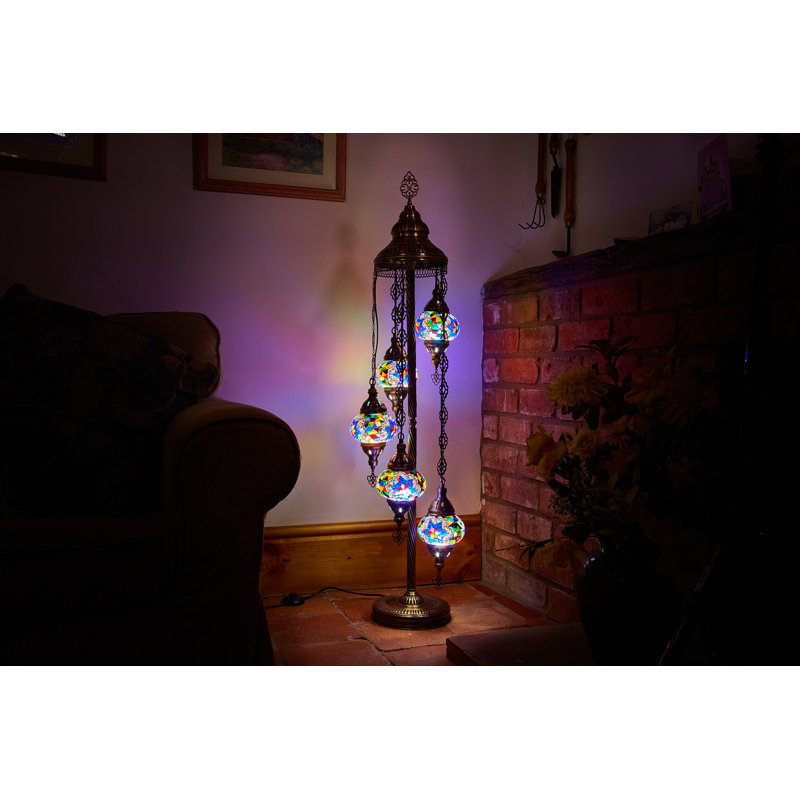 Karlie 124 H cm Floor Lamp, Blue/Yellow/Green