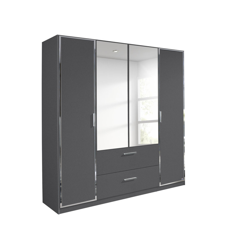 Marl 4 Door Wardrobe, Black