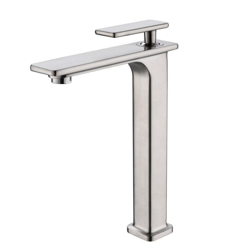 Robinet de lavabo de salle de bain à poignée simple et simple en nickel brossé Topcraft, Nickel brossé