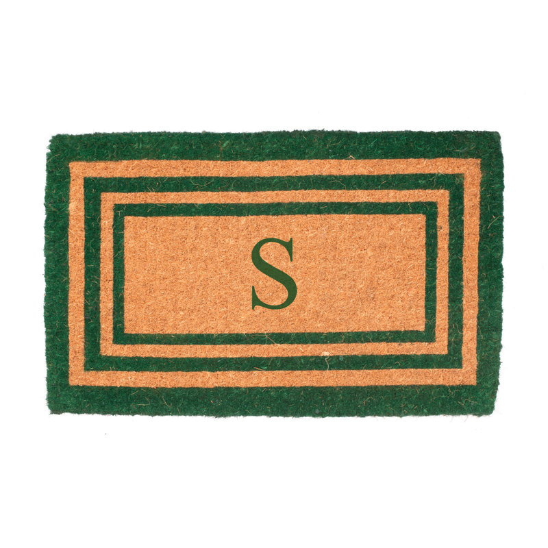Tapis de porte d’extérieur en forme de fait main rectangulaire Stansfield, Rectangle 2 pi x 3 pi 3 po, S