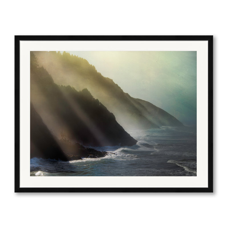 Crepuscular Coast Print by Harold Davis, Black Framed Paper, 25.25" H x 31.25" W