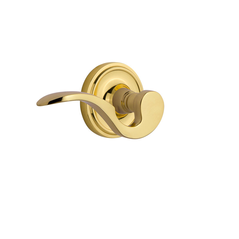 Passage de rosette classique (couloir et garde-robe) avec levier de manoir, Laiton poli, Gauche, 2-3/4"