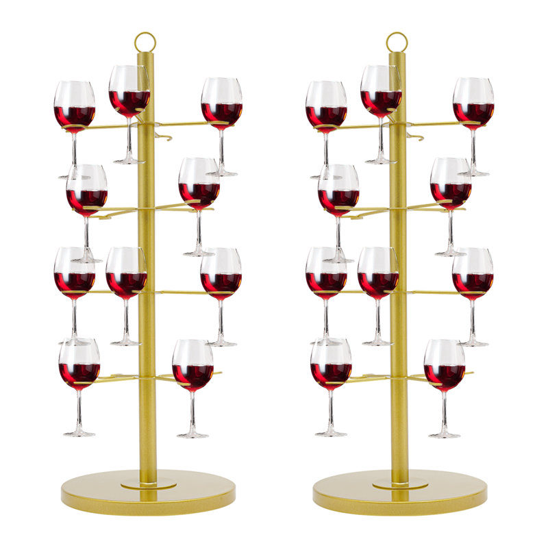 Support pour arbre à cocktail 2 pièces 4 niveaux, Doré