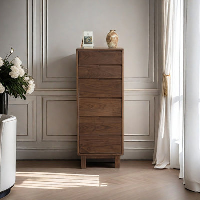 Simple Black Walnut High Cabinet Entrance Cabinet Solid Wood Accent Chest
