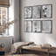 Abstrait, art floral botanique gris rustique, affiche encadrée, art mural-104788235-104788239