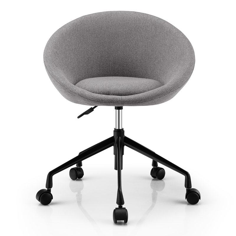 Fauteuil de bureau Ebern Designs, Gris 100% lin