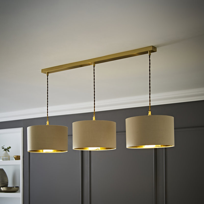 Albeiro 3 - Light Pendant, Brushed Gold, No, Beige