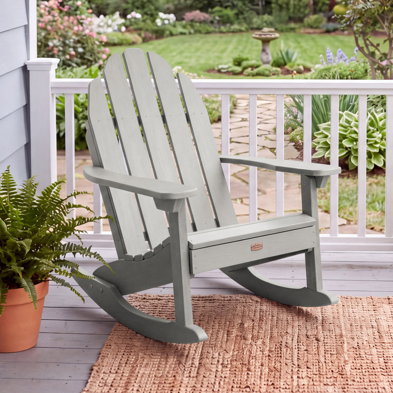 Chaise berçante en plastique Natoli, Gris havre