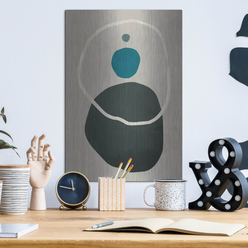 «George Scandi Pebbles 3» par George Williams, art mural en métal George George, H 16 po x l 12 po