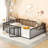 Metal Floor Bed Frame With Fence And Door-1287598596-1287598593