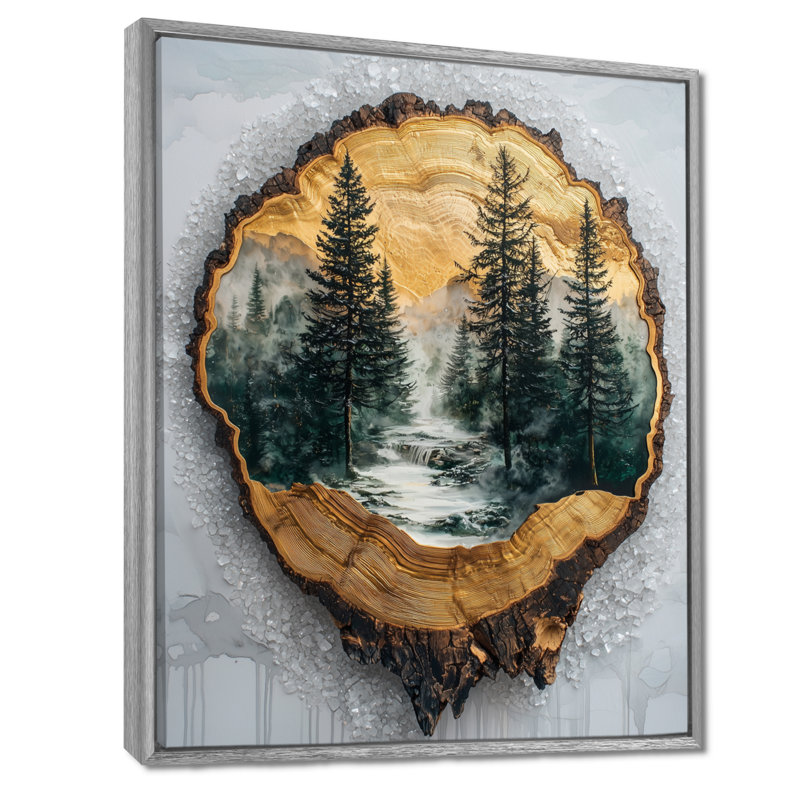 Gerrett - Paysages, art mural, salon, H 20 po x l 12 po, Reproduction avec cadre flottant, Argent argent