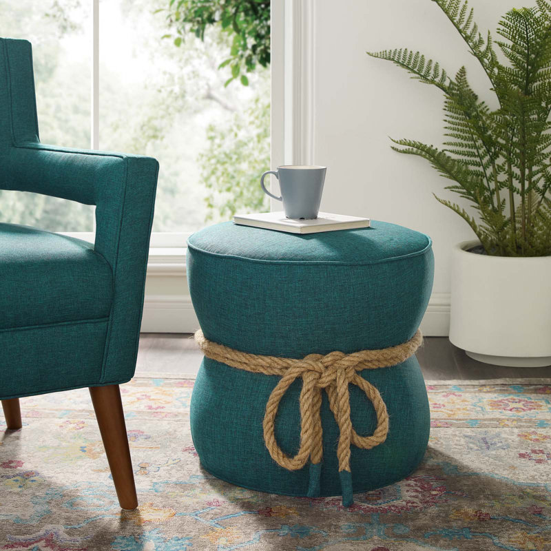 Repose-pieds Beat Nautical Rope, Tissage bleu sarcelle