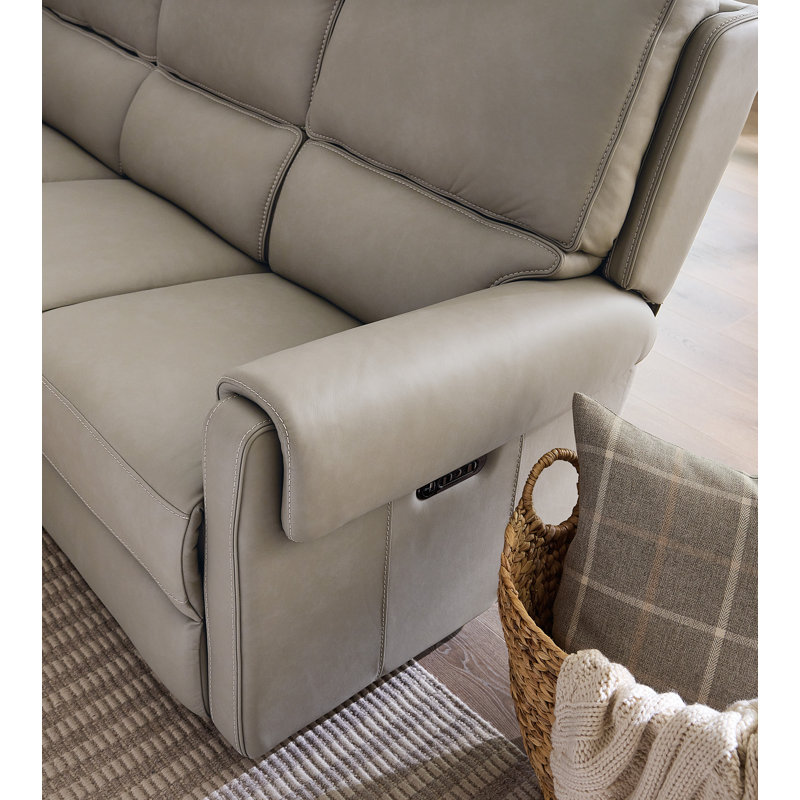SS Leather Power Reclining Sofa, Somers Dark Taupe