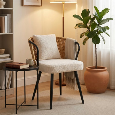 Set of 4 Modern Rattan Dining Chairs