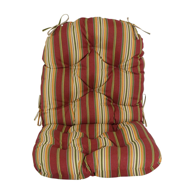 Outdoor 6'' Seat / Back Cushion, Kingsley Stripe Ruby