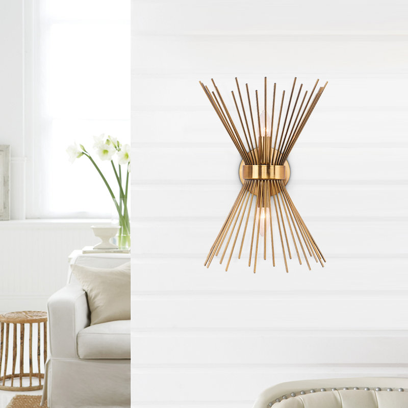 Awendela 2-Light Modern Starburst Metal Armed Sconce