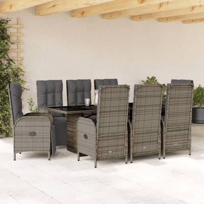 Dakota Fields 9 Piece Patio Dining Set With Cushions Poly Rattan