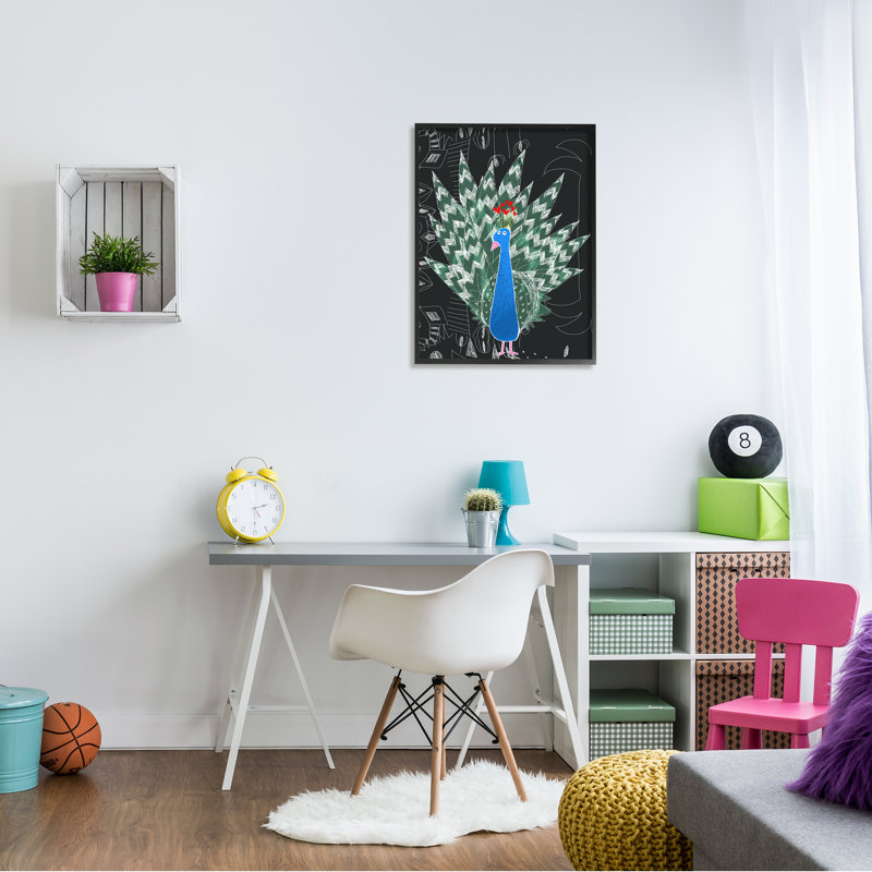 Art encadré pour enfants, H 30 po x l 24 po x P 1,5 po, Giclée encadrée noir minuit