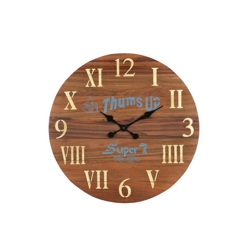 Horloge murale en bois massif Jaydynn