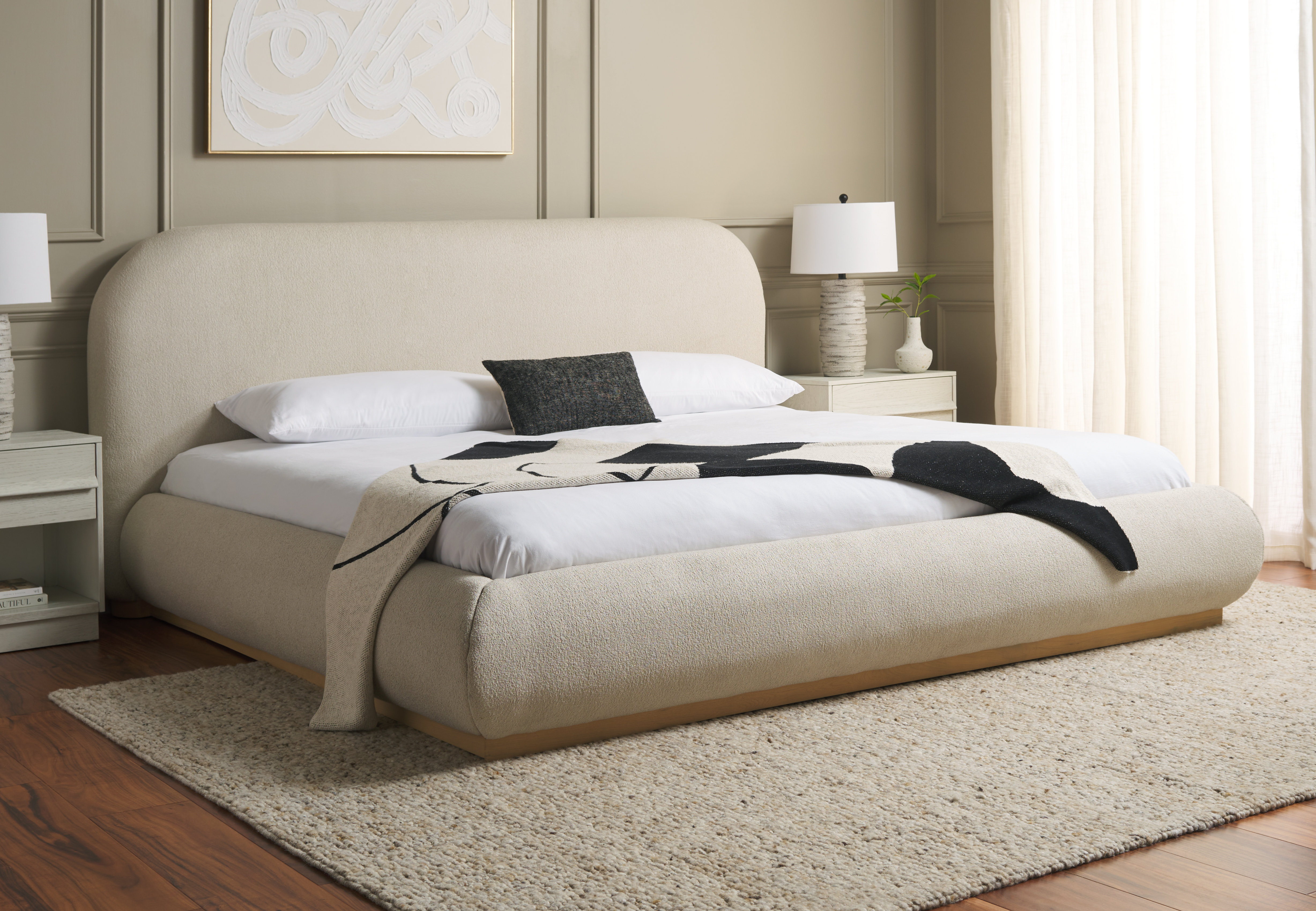 JennaBryanna Boucle Queen Bed | Luxurious Comfort