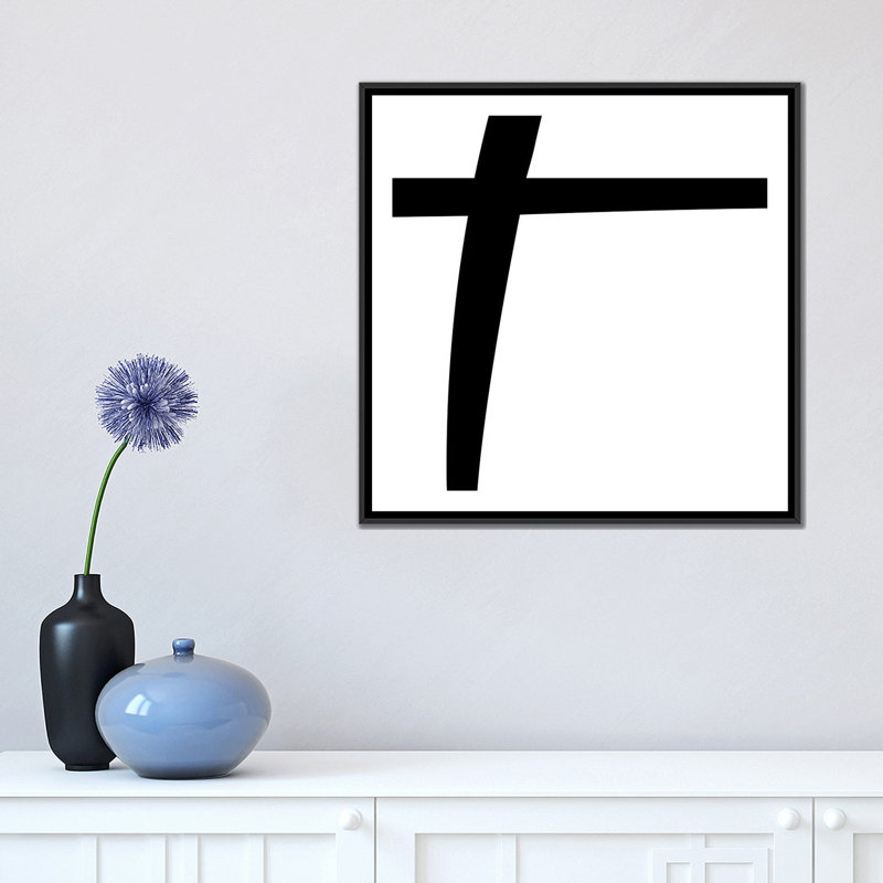"plus 2" , art textuel sur toile noir et blanc, H 18 po x l 18 po x P 1,5 po, Toile avec cadre noir, Pas de tapis
