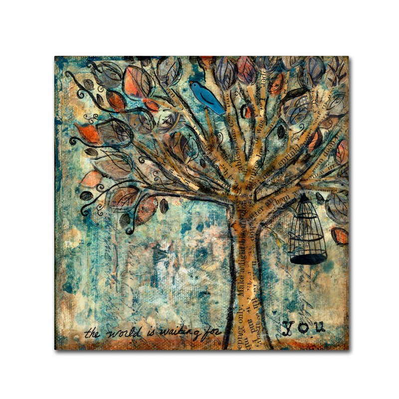 Berkley «The World is Waiting for You», reproduction sur toile tendue, H 18 po x l 18 po x P 2 po