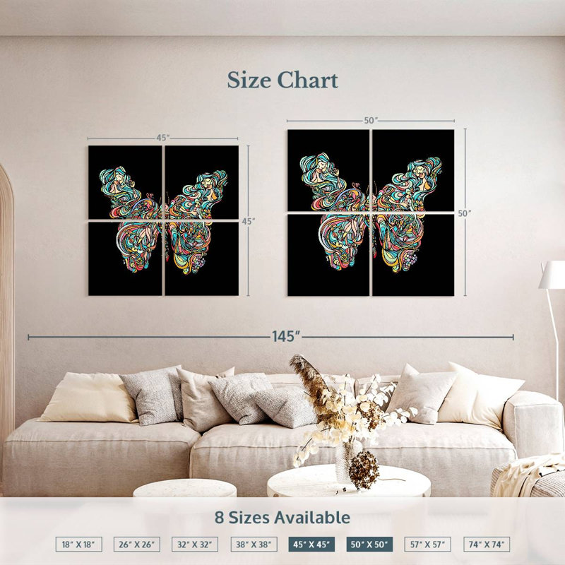 Papillon vibrant Brampt, H 45 po x l 45 po