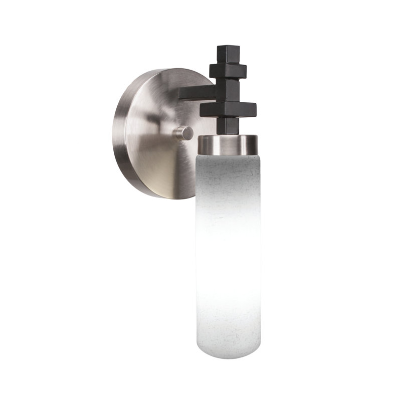 Salinda Wall Sconce, Matte Black/Brushed Nickel, White