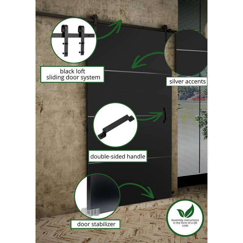Door, 96cm x 205cm, Black