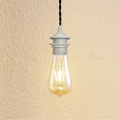 Vintage Retro Style E27 Bakelite Lamp Holder, External Thread Edison Screw Bulb Socket for DIY Pendant Lighting