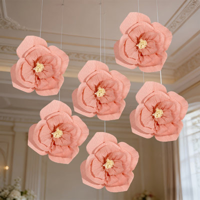  Fake Artificial Flowers Faux Silk Flowers Handmade Crepe Paper Flower Large Peony Paper Flower for Wedding Backdrops and Home Wall Decor