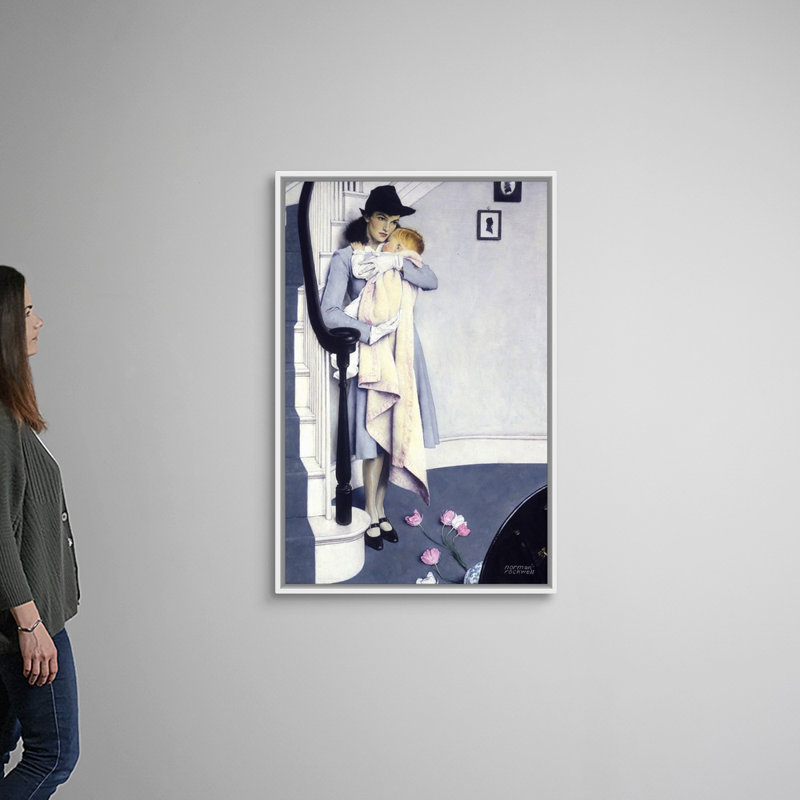 Art mural sur toile Norman Rockwell, H 50 po x l 34 po x P 1,75 po, Cadre flottant blanc