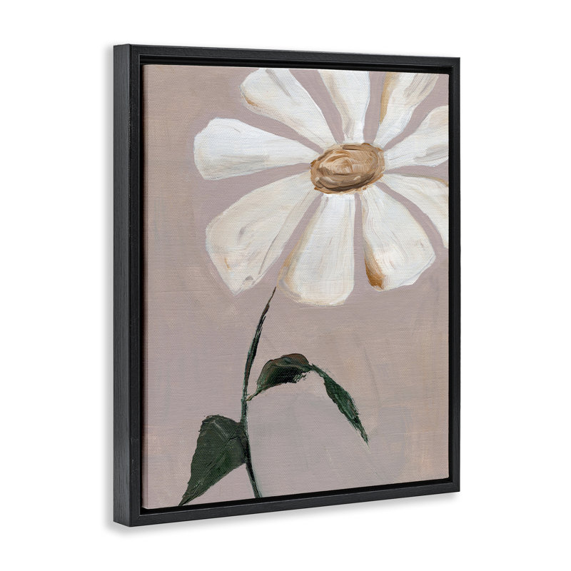 "Simple Daisy Sprig", art mural encadré par Nikita Jariwala, H 21 po x l 17 po, Cadre flottant noir de jais
