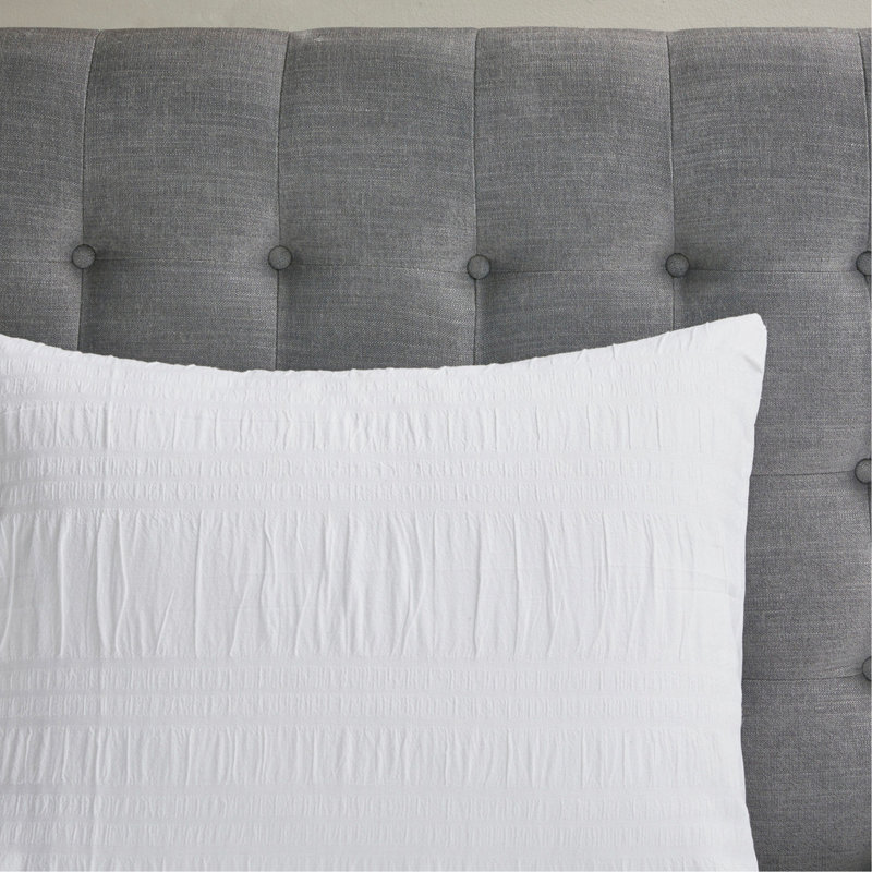 Ensemble de housse de couette en coton 4 pièces à motif rayé élégant et tissu texturé doux King / Cal King