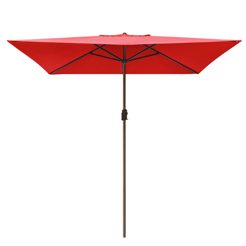 Monek 78'' x 120'' Rectangular Market Umbrella, Red
