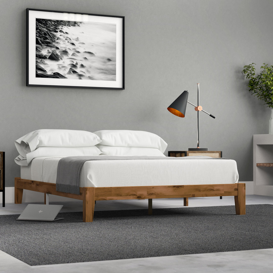 Sabir Contemporary Modern Solid Wood Bed Millwood Pines 