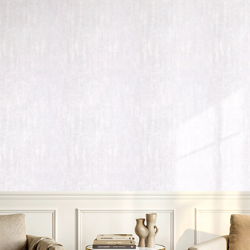 Non-Pasted Non-Woven 3D Embossed Wallpaper Roll, Light Grey