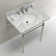 Oval Console Bathroom Sink with Overflow