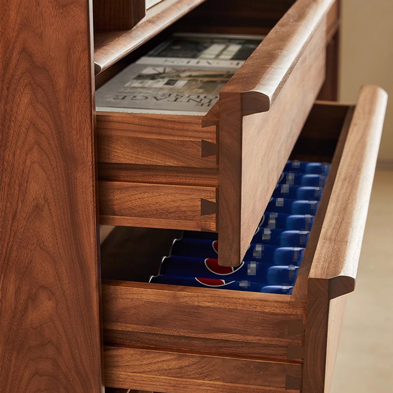 Light luxury black walnut bookcase