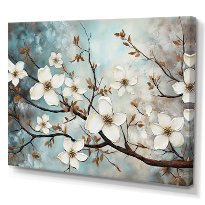 Dogwood Beauties - art mural cornouiller pour le salon