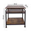 Aslak Industrial Urban Design 3 Tier Side or End Table. Black Metal Frame.