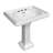 Whitehaus Collection 29" Traditional Pedestal Sink With Large Rectangular Bowl, Dual Soap Ledges And Overflow-112292267