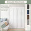 Porte pliante en bois manufacturé 2 panneaux arqué blanc apprêté avec quincaillerie incluse-132223946
