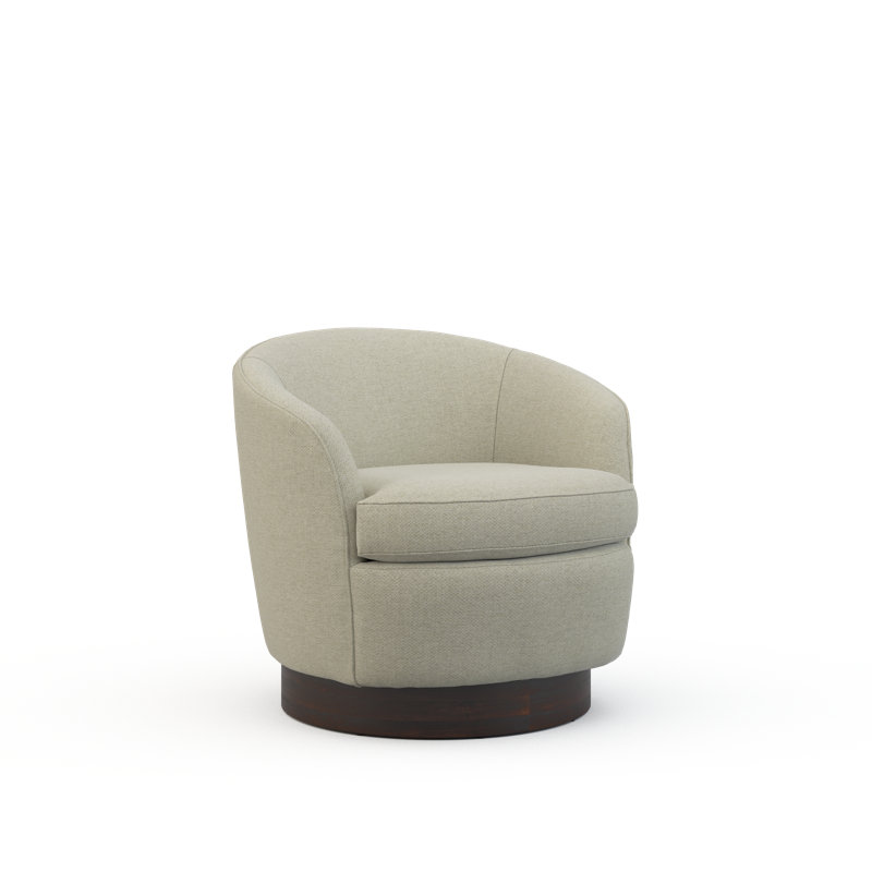 Claudia Swivel Barrel Chair, Twisted Ivory