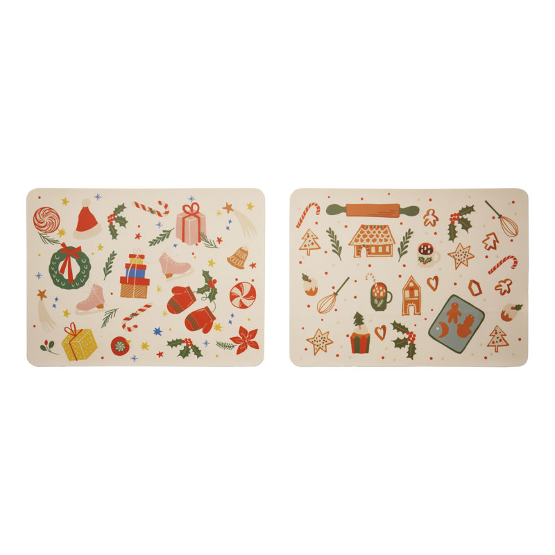 Silicone Non-Slip Baking Mat with Holiday Pattern (Each One Will Vary)