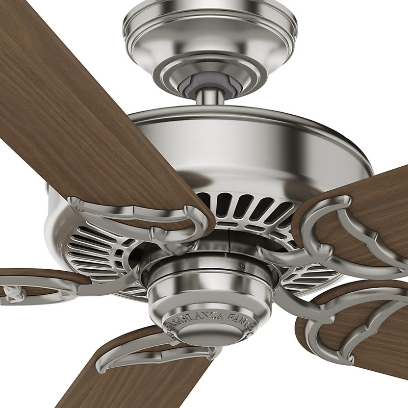54" Panama 5 - Blade Standard Ceiling Fan with Wall Control, Nickel