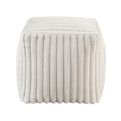 Square Pouf With Corduroy Cover, Modern Footstool, Non-Slip, 300Lbs Weight Limit, 16"X16"X16 Fabric Footstool Non-Slip Floor Bean Bag Chair Capacity